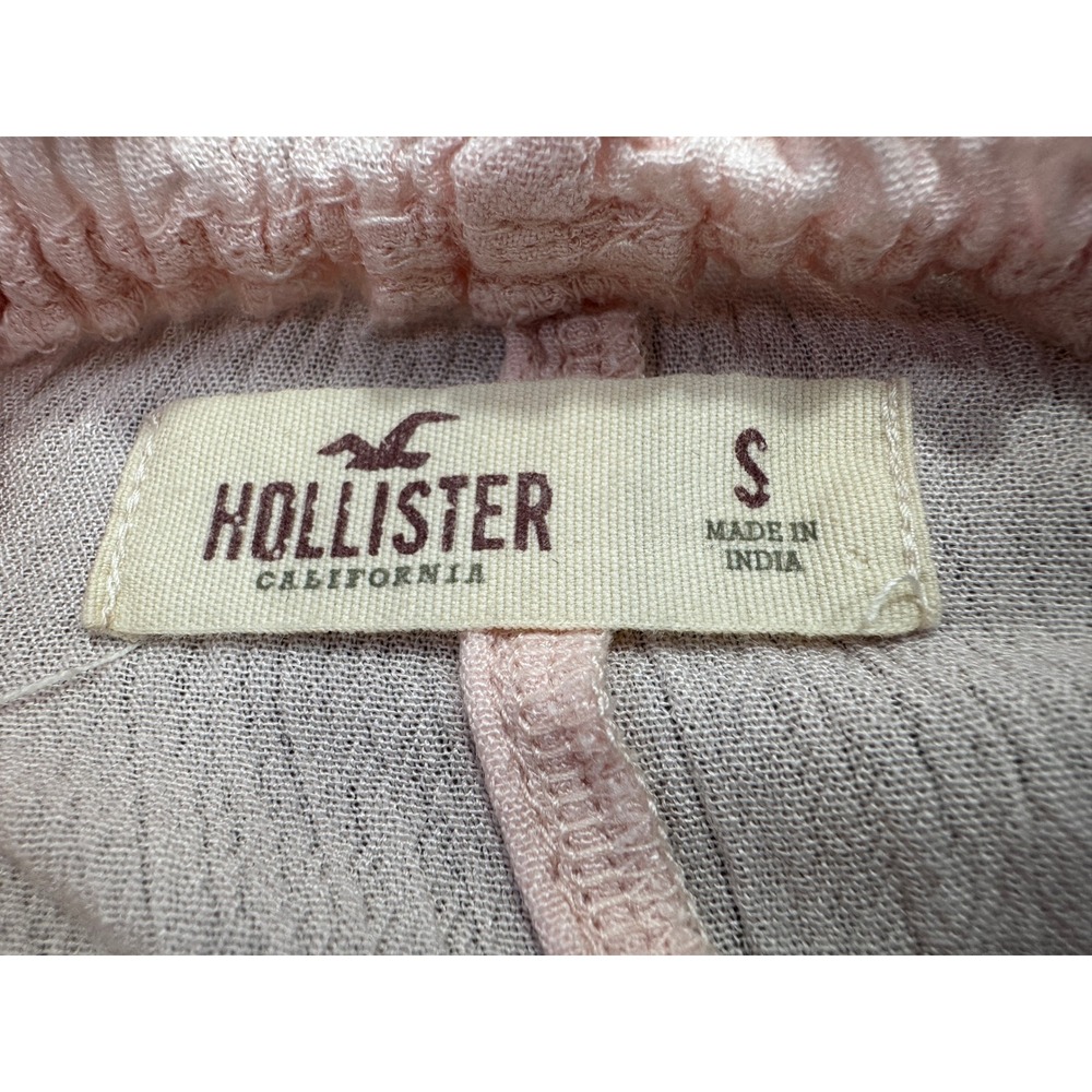 Hollister Womens Small Pink Floral Embroidered Off Shoulder Balloon Sleeve Top - Picture 4 of 7